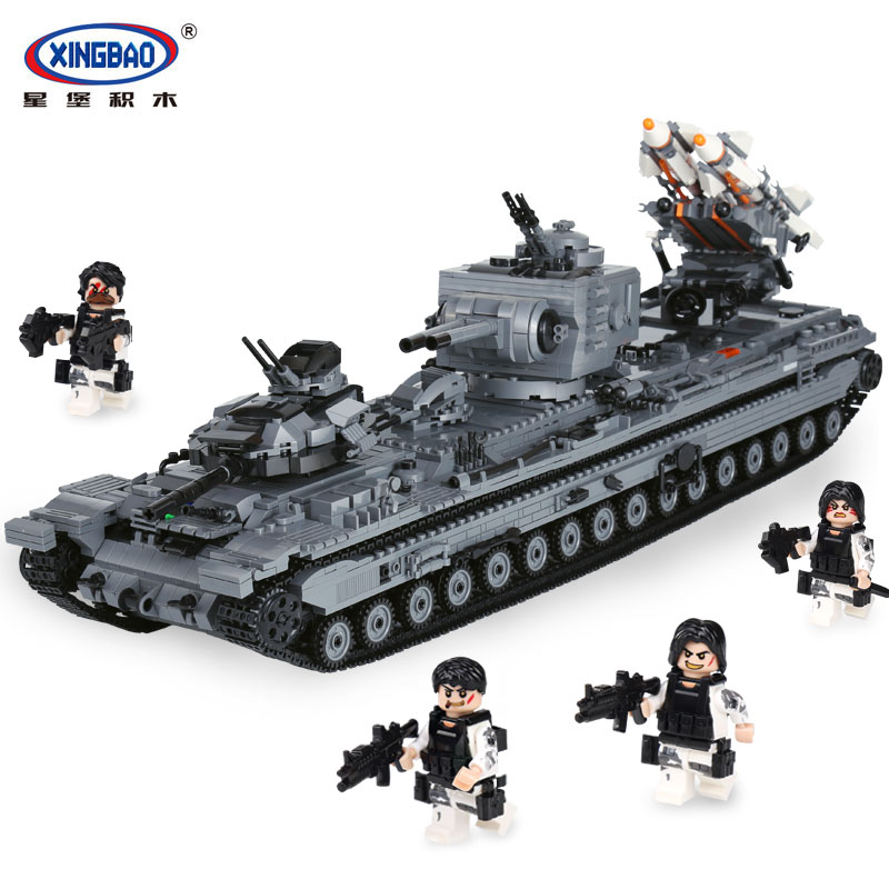 XingBao 06006 Creative MOC Military Series The KV 2 Tank Set children Educational Building Blocks Bricks