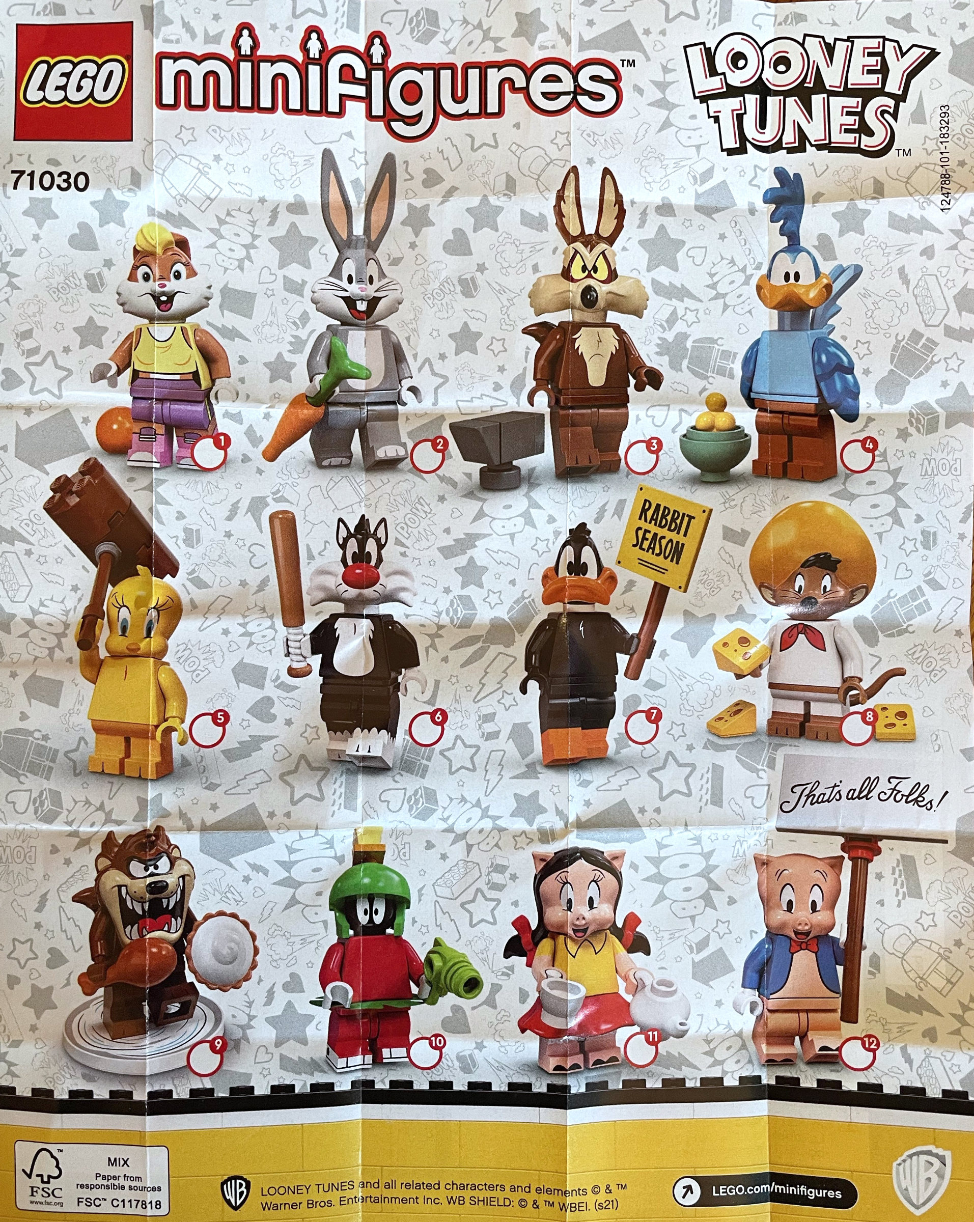 LEGO 71030 Collectable Minifigures - Looney Tunes Series (Минифигурки по мультфильму Безумные мотивы)