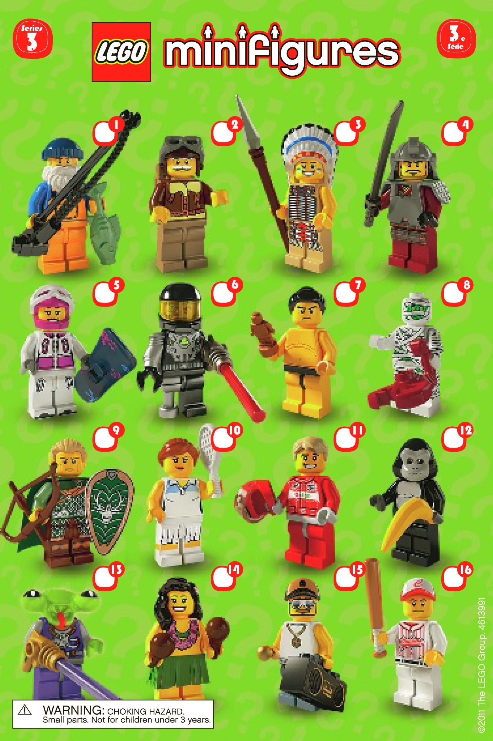 lego collectible minifigures series 3 insert bag list checklist collector guide